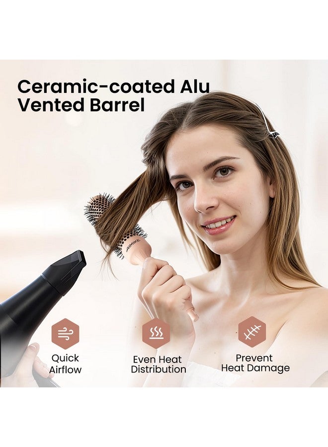 AIMIKE Round Brush for Blow Out, Small Round Hair Brush w/Nano Ion Thermal Ceramic Tech, Professional Round Brush for Blow Drying & Styling, Maximum Volume and Shine, Barrel 1.3 inch - Image 4