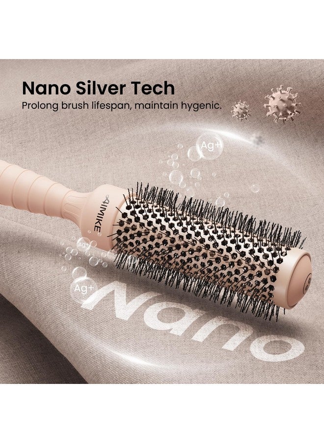 AIMIKE Round Brush for Blow Out, Small Round Hair Brush w/Nano Ion Thermal Ceramic Tech, Professional Round Brush for Blow Drying & Styling, Maximum Volume and Shine, Barrel 1.3 inch - Image 2