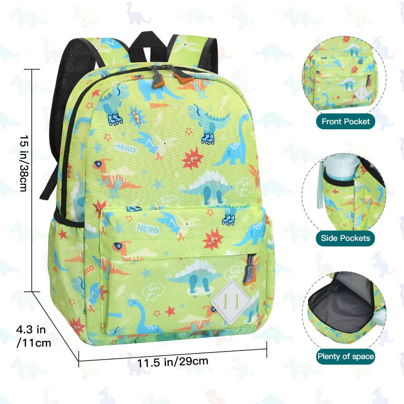 VGJ Kids Backpack for Girls Boys - Toddler Preschool Backpack School Bag Cute Kindergarten Backpack, Green - Image 2