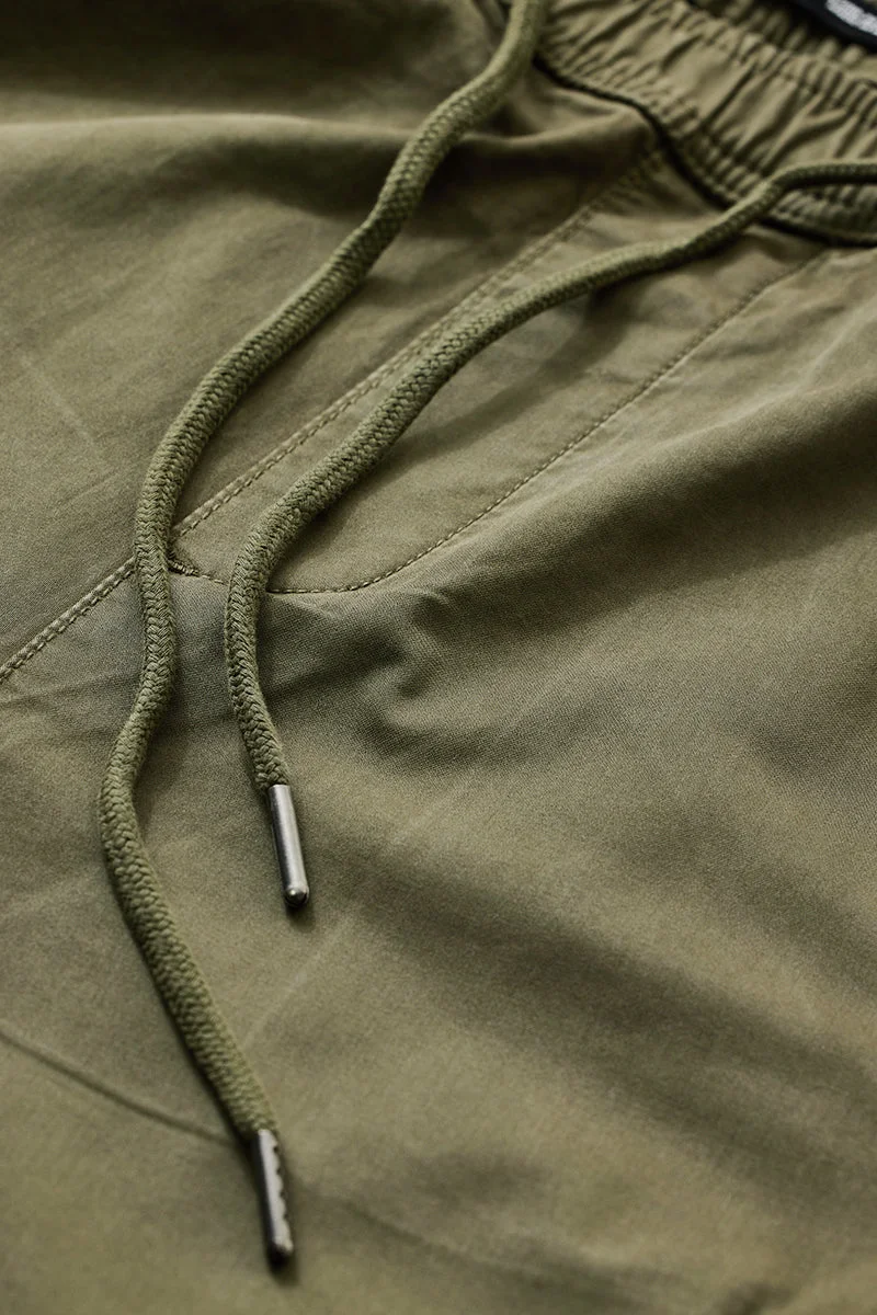 سنيتش Olive Mid Rise Slim Fit Cargo Pants