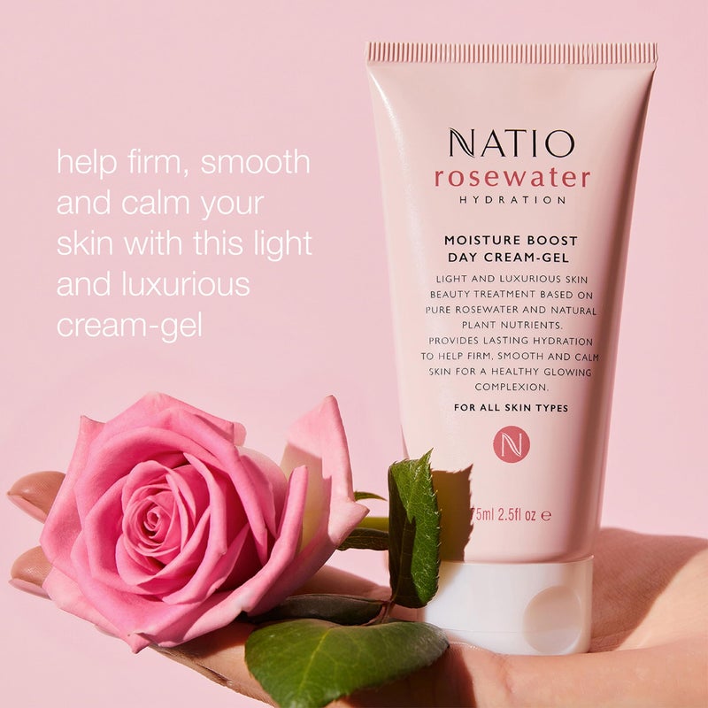 Natio Australia Rosewater Hydration Moisture Boost Day Cream-Gel, 2.5 oz - Face Cream with Shea Butter - Face Moisturizer for All Skin Types - Image 2
