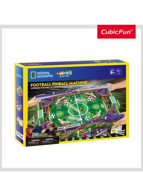 National Geographic 3D Puzzle Football Pinball Machine 117 Pieces | Building Kit | with Booklet | For Adults and Children