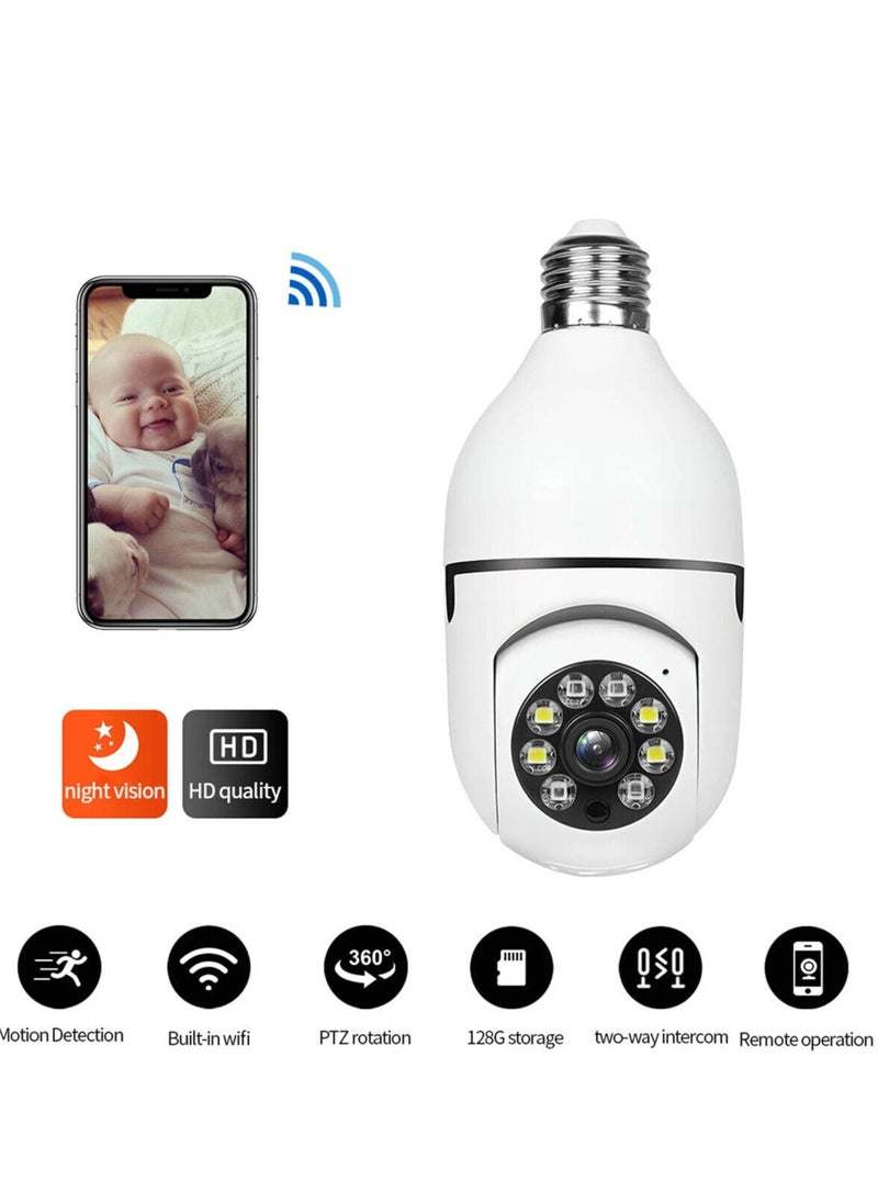 ELTRAZONE 360° WiFI camera Light Bulb Home Security Cam Wireless Night Vision CCTV Monitor  - Image 2