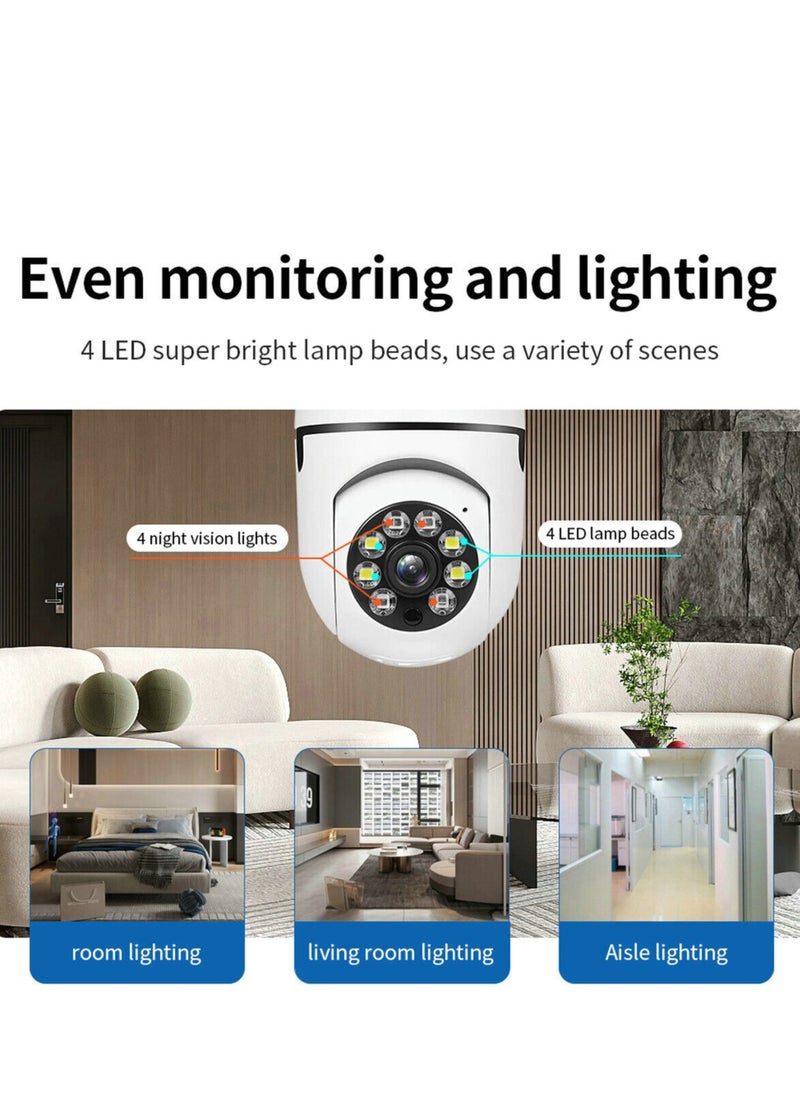 ELTRAZONE 360° WiFI camera Light Bulb Home Security Cam Wireless Night Vision CCTV Monitor  - Image 3