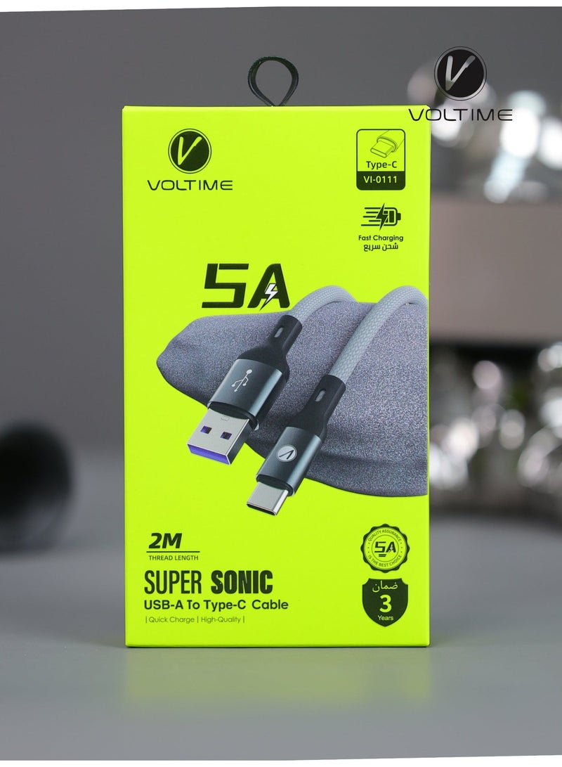 V VOLTIME Charging Cable 2M USB-Type-C - Image 2