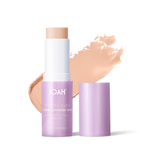 JOAH JOAH Crystal Glow Tinted Luminizer Stick Multitasking Korean Makeup Highlighter and Bronzer Stick Customizable Formula for a Natural Glow Peptide Infused Medium with Warm Undertones