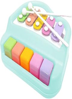 vGRASSP VGRASSP 5 Key 2 in 1 Xylophone and Piano Toy with Colorful Keys for Toddlers and Kids (Turquoise) 