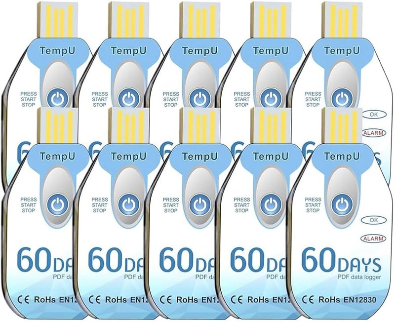Disposable USB Temperature Data Logger Thermometer Recorder 60 Days Cold Chain 10 Pack - Image 2