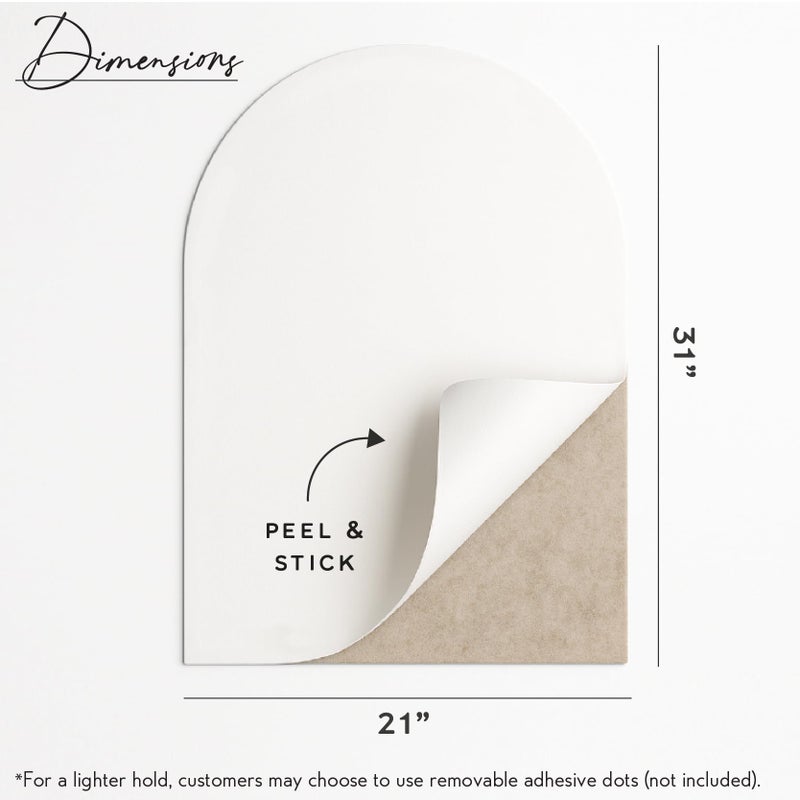 Orelle Arch Felt Bulletin Board | Foldable Peel and Stick Felt Board for Wall | Alternative Cork Board for Office, Vision Board, Kids Art Display | Arched Wall Decor | 23 x 31â€| Beige - Image 4