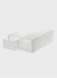 MUJI Polypropylene Vertical Shallow Drawer Case, 2 Partition, W 26 x D 37 x H 12 cm, White  - Image 2