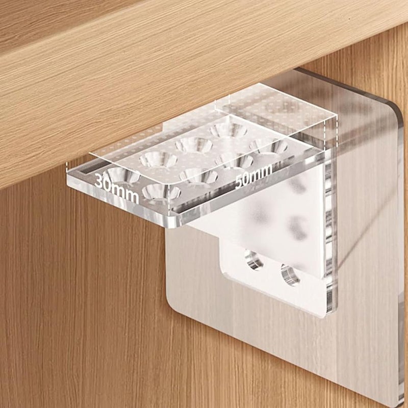 White Adhesive Mounting Shelf Brackets No Drill Damage Rental Friendly Cabinet Organizers - Image 3
