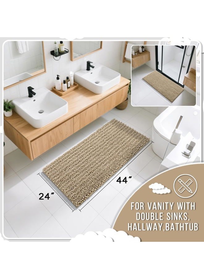 Yimobra Original Luxury Shaggy Bath Mat, 44.1 X 24 Inches, Super Absorbent Water, Non-Slip, Machine-Washable, Soft and Cozy, Thick Modern for Bathroom Bedroom, Camel - Image 2