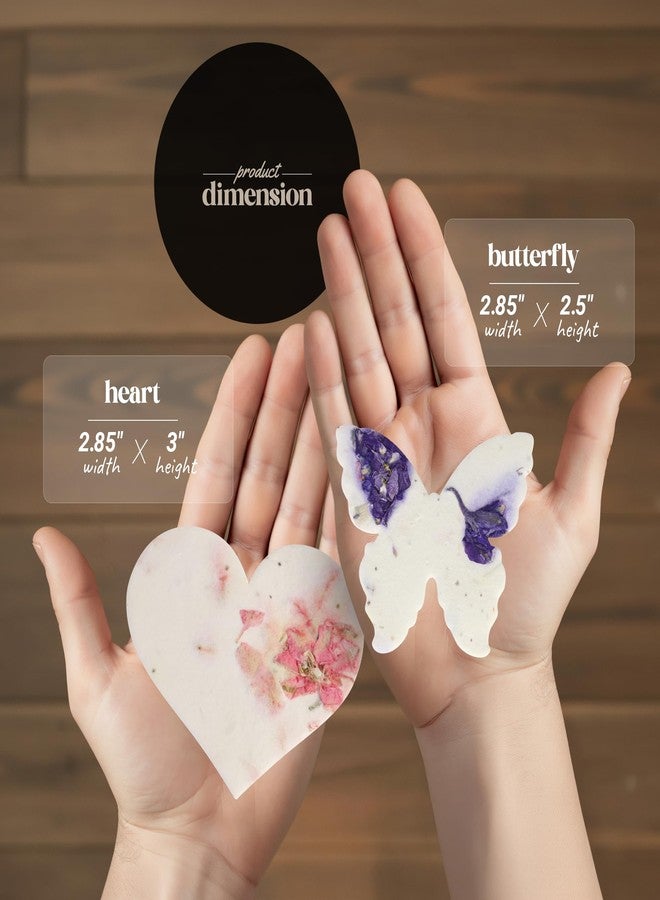 Seed Bloom Combo Seed Paper - 24pcs Hearts & 24pcs Butterflies, Writable & Plantable Wildflower Gifts for Mom this Mother’s Day, Use for Shower Favors Weddings, Heart Party Favors or Easter Decoration - Image 2