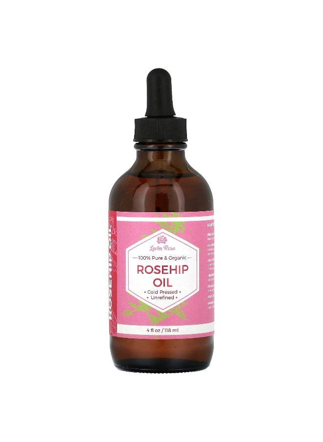 Leven Rose Leven Rose, 100% Pure & Organic Rosehip Oil, 4 fl oz (118 ml)  - Image 1