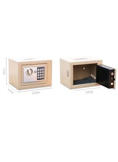 Arabest Electronic Safe, Mini Cabinet Safe, Security Lock with Key and Code, Safe Storage of Cash, Jewelry, Suitable for Study/Hotel/Office (Rustic Gold)  - Image 5