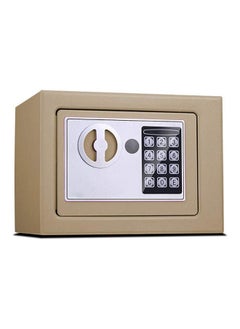 Arabest Electronic Safe, Mini Cabinet Safe, Security Lock with Key and Code, Safe Storage of Cash, Jewelry, Suitable for Study/Hotel/Office (Rustic Gold)  - Image 1
