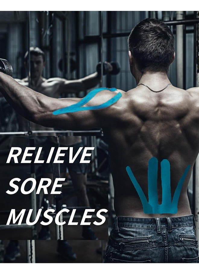 3 Rolls Waterproof Breathable Kinesiology Tape, Athletic Elastic Kneepad Muscle Pain Relief Knee Taping for Gym Fitness Running Tennis Swimming Football - Image 3