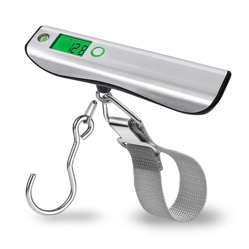 VOPOCO Digital Luggage Scale 110lb Archery Bow Scale with Peak Hold Mode, Fish Scale with 3 ft Tape Measure, Backlit LCD Display, Portable Handheld Hanging Scale for Travel, Fishing, Hunting, Home Use - Image 1