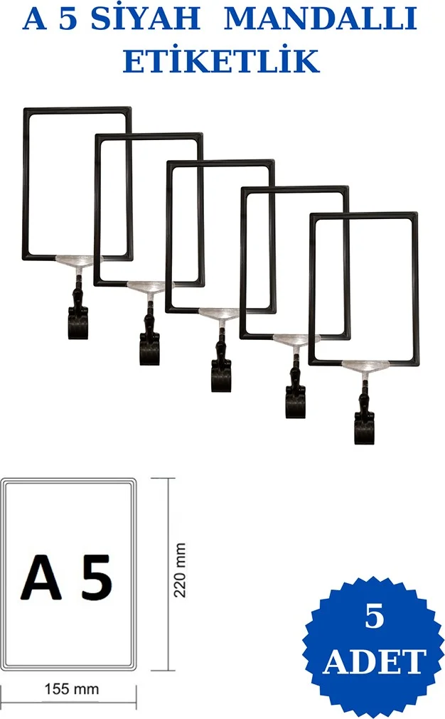 İstanbul Manken Istanbul Model 5 Pieces A5 Latch Shelf Tag Basket Tag Framed Tag Holder Donkey Hanger Tag