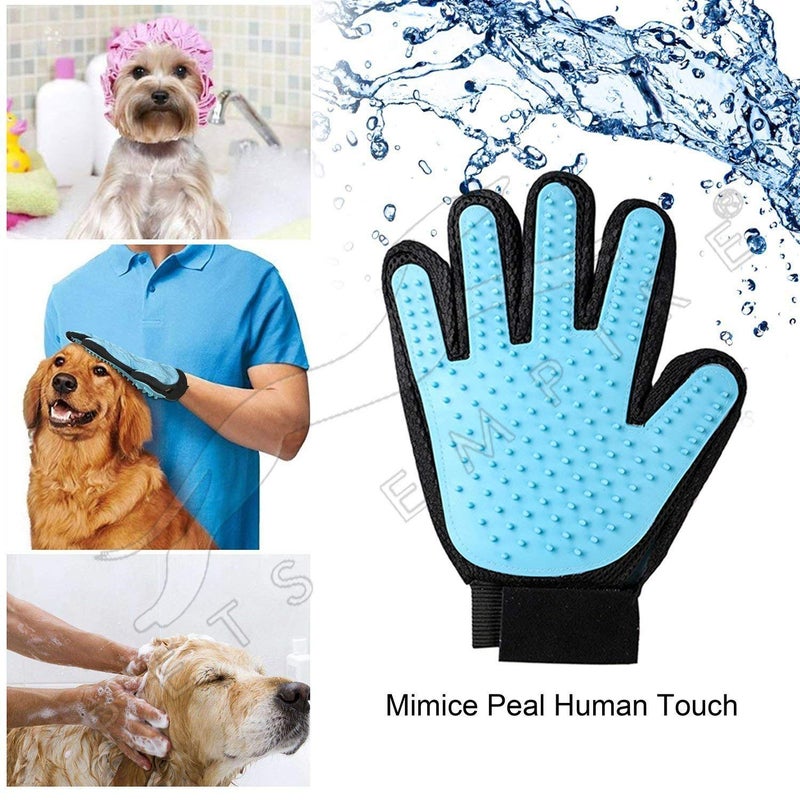 Drake True Touch Deshedding Glove for Gentle and Efficient Pet Grooming (Black and Blue) - Image 4