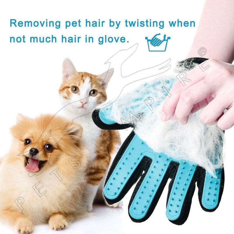 Drake True Touch Deshedding Glove for Gentle and Efficient Pet Grooming (Black and Blue) - Image 5