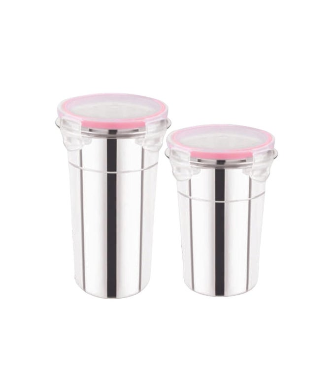 LEAK PROOF CLICK AND SEAL LOCK STAINLESS STEEL STORAGEAIR TIGHT GLASS WITH LID 400600ML