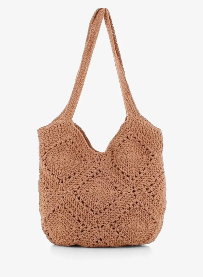 مارينا جالانتي Marina Galanti Women's Borutta Crochet-Effect Shopper Bag - Camel