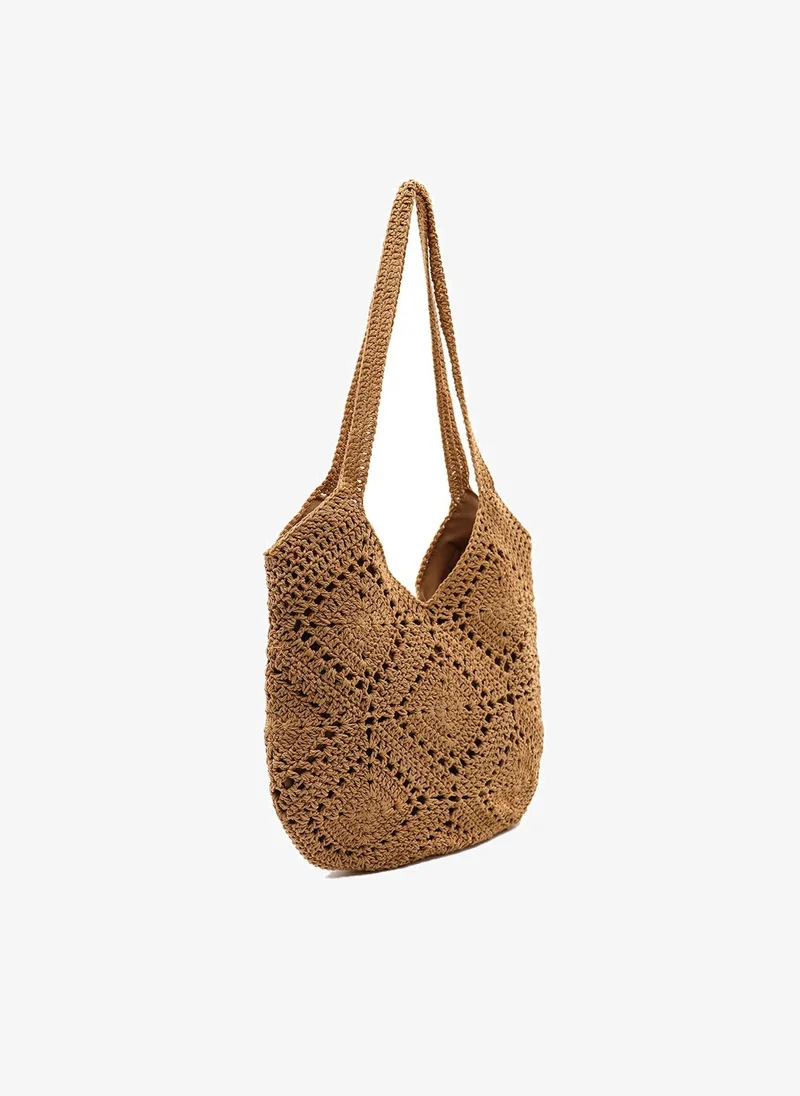 Marina Galanti Marina Galanti Women's Borutta Crochet-Effect Shopper Bag - Camel