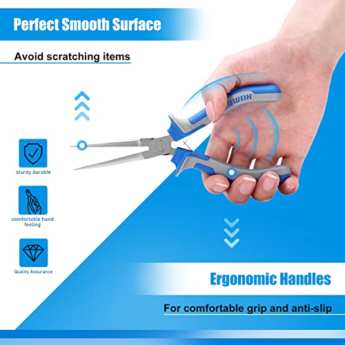 SPEEDWOX 6 Inches Needle Nose Pliers Mini Extra Long Nose Precision Nippers Thin Flat Jaws Micro Functional Precision Wire Looping Fine Pliers with Spring Craft Small Jewelry Making Tools - Image 4