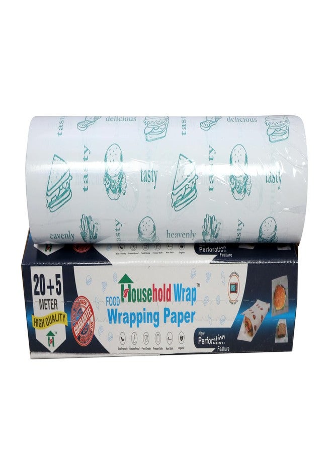 Household Wrap Multipurpose Food Wrapping Paper Eco-Friendly Good Quality Food Grade Butter Paper Food Storage Roll for Sandwich, Cheese, Fruit, Bread, Snacks 25mtr (Pack of 5) - Image 1