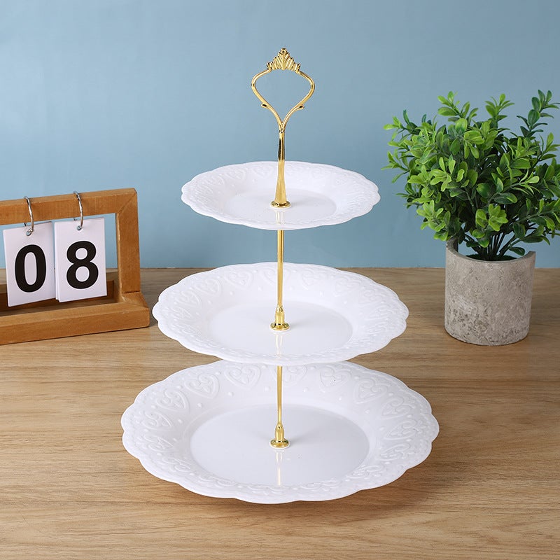 Creative European Afternoon Tea Dessert Tray Dessert Table Decoration Cake Plate Three-Layer Cake Stand Creative Multi-Layer Plastic - Image 4
