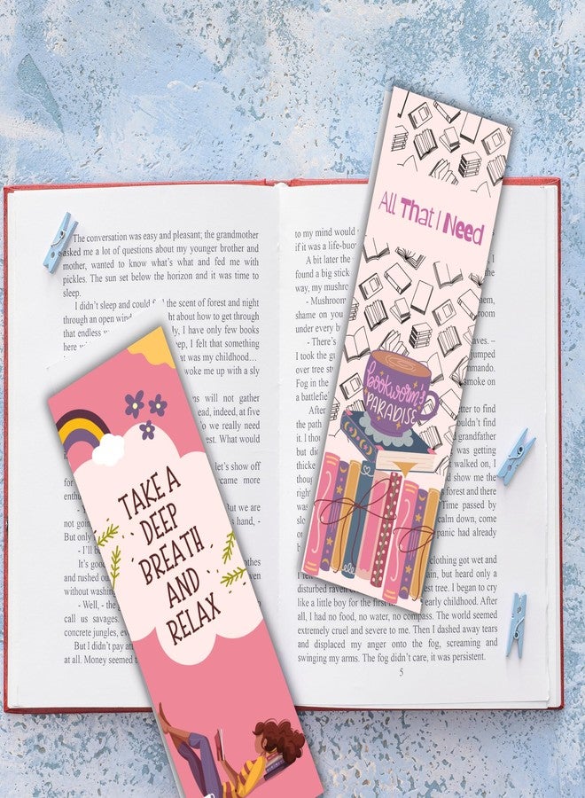 EKDALI Bookmarks Set of 16| 350 GSM Thick Book Marks| Matte Finished NO Repeat Designs| Pink Colour Theme Colour Bookmark | Size 2 x 6 inches - Image 5