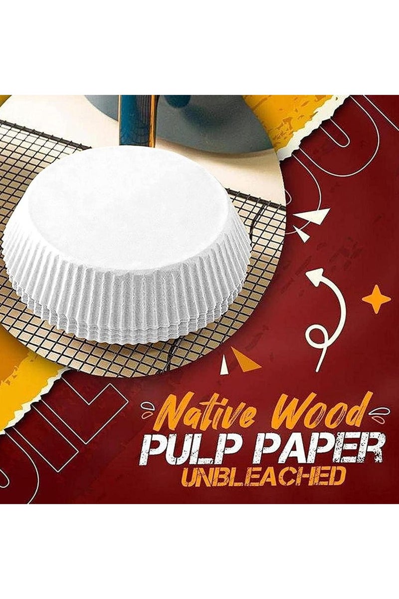 MOMENT 100pcs Air Fryer Disposable paper Liner, Air Fryer Liners Round, Baking Paper for Air Fryer Water-proof, Parchment Paper for Baking Roasting Microwave,16cm/6.3inch - Image 3