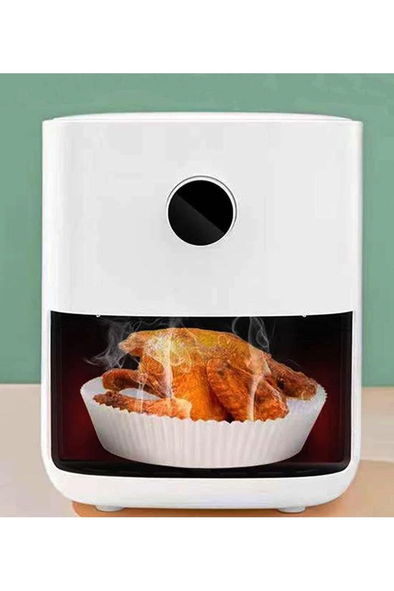 MOMENT 100pcs Air Fryer Disposable paper Liner, Air Fryer Liners Round, Baking Paper for Air Fryer Water-proof, Parchment Paper for Baking Roasting Microwave,16cm/6.3inch - Image 2