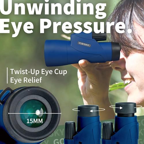Gosky Monoculars Telescope 12x55 HD Monocular for Adult with BAK4 Prism FMC Lens Lightweight Monocular with Smartphone Adapter Suitable for Bird Watching Hunting Blue - Image 3