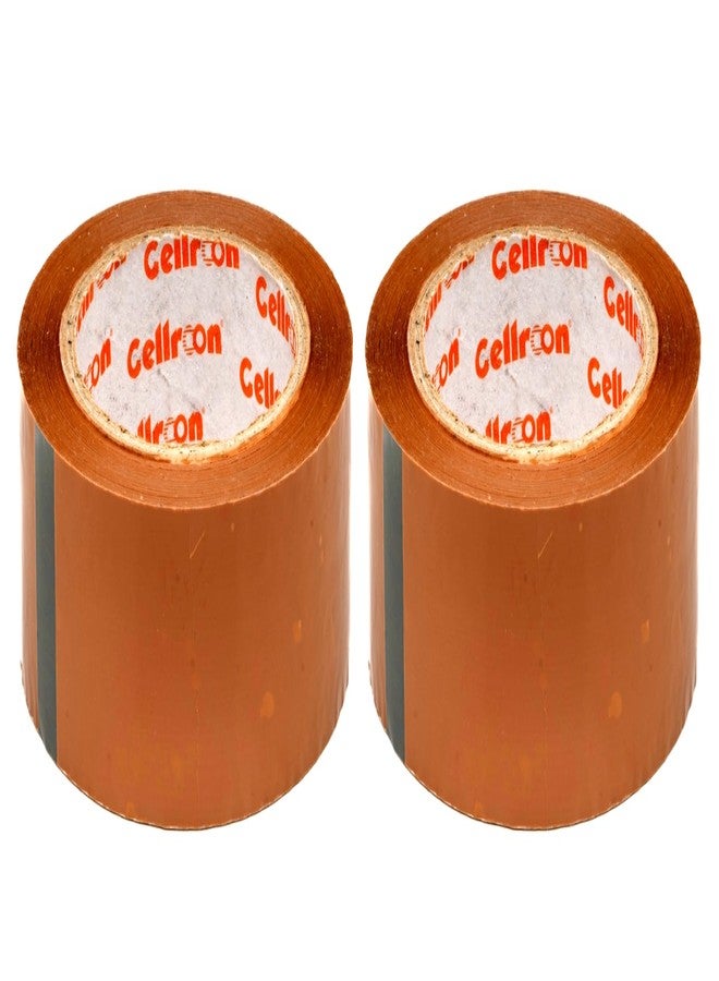 Cellroon Brown Cello Tape For Packing (2 Inch/130 Meter) Bopp Self Adhesive Tape Rolls, Packaging Tape For Home, Office, And Industrial Use (Pack Of 2) - Image 1