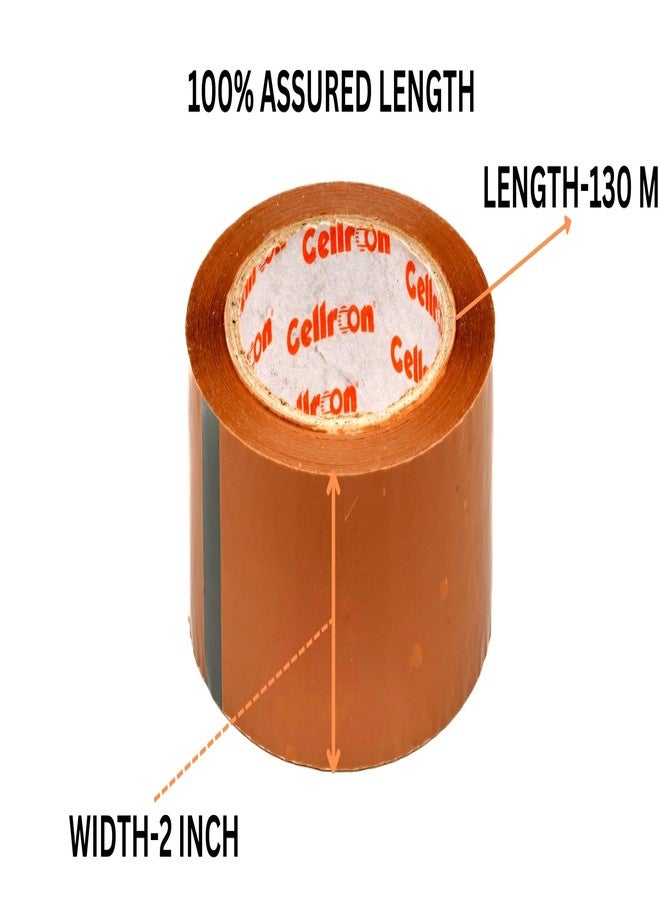 Cellroon Brown Cello Tape For Packing (2 Inch/130 Meter) Bopp Self Adhesive Tape Rolls, Packaging Tape For Home, Office, And Industrial Use (Pack Of 2) - Image 3