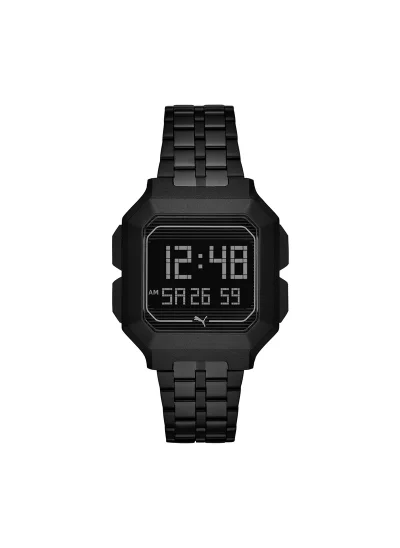 بوما Digital Quartz Watch for Women With Black Stainless Steel Band- 3 ATM - PU P5017