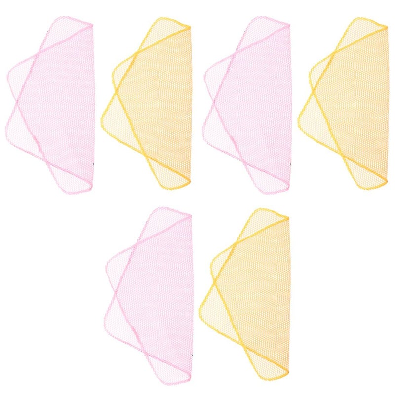 Housoutil Non Oily Mesh Dishcloth Set 6pcs Yellow Pink Kitchen Wiping Cloths - Image 2