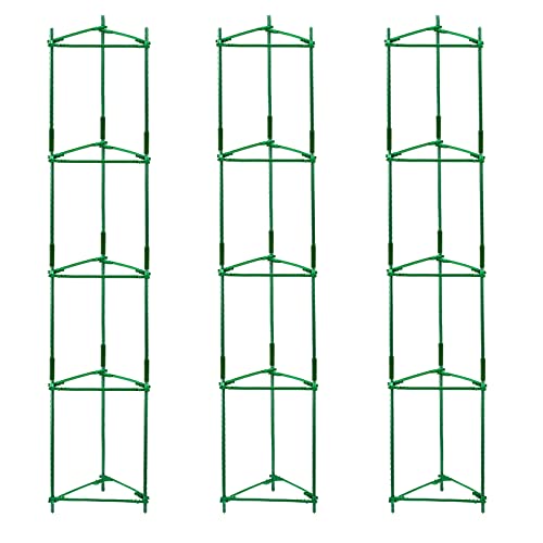 Orgrimmar Tomato Cages Garden Plant Support Stakes Outdoor Vegetable Trellis for Vertical Climbing Plant Up to 63“,3 Packs - Image 1