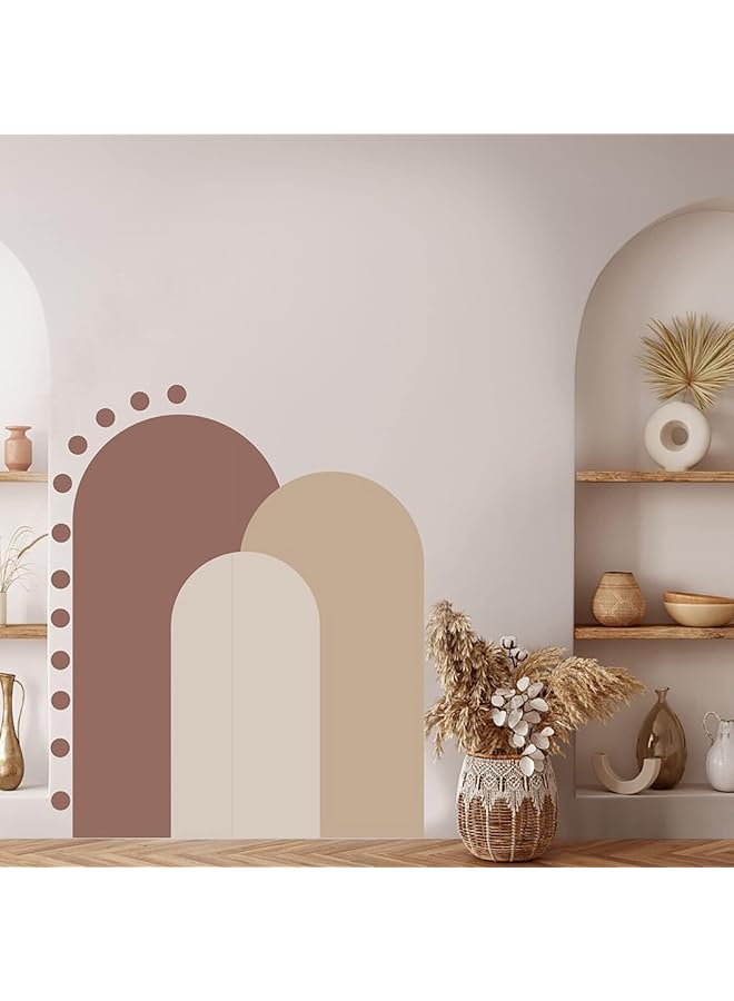 إيروريكس ملصقات حائط كبيرة على شكل قوس بوهيمي، ورق حائط تجريدي بألوان قوس قزح، لغرفة نوم البنات، غرفة الأطفال، ديكور حائط الحضانة - Image 2