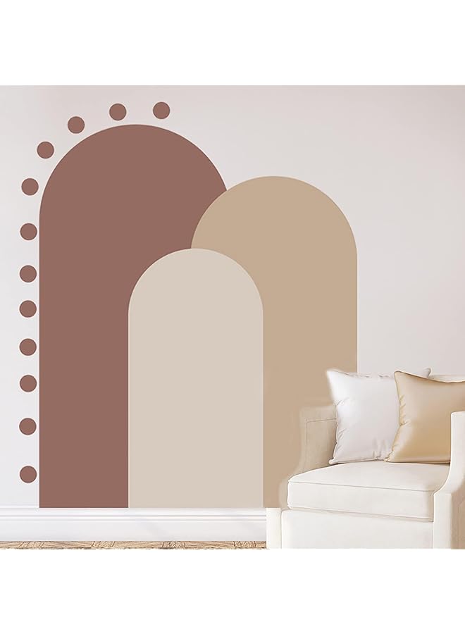 إيروريكس ملصقات حائط كبيرة على شكل قوس بوهيمي، ورق حائط تجريدي بألوان قوس قزح، لغرفة نوم البنات، غرفة الأطفال، ديكور حائط الحضانة - Image 1