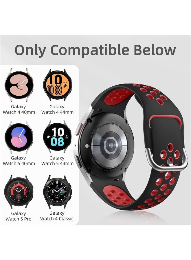 DAQIN 6 PACK No Gap Bands Only Compatible with Samsung Galaxy Watch 5/Watch 6/Galaxy Watch 4 Band 40mm 44m/Galaxy Watch 5 Pro Band 45mm/Watch 4 Classic Band, 20mm Soft Silicone Sport Bands for Women & Men - Image 4
