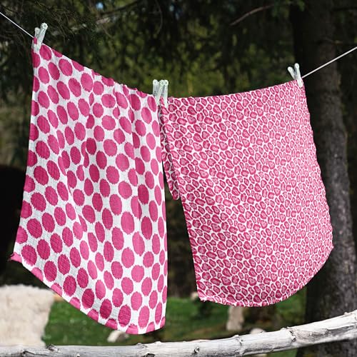 Bacati - 4 Pack Ikat Baby Swaddle Blanket Girls Swaddle Wrap Soft Breathable Cotton Muslin Swaddle Blankets Receiving Blanket for Girls, Large 45 x 45 inches (Dots/Leopard Pink/Grey) - Image 3