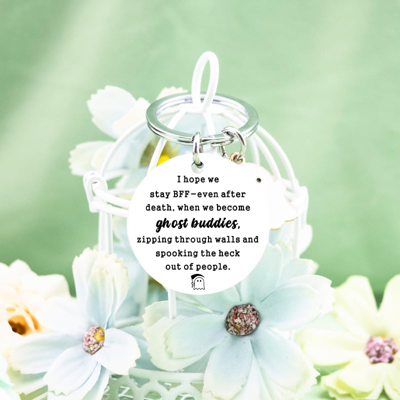 igvean Friend Gifts Ghost Keychain Valentine's Day Gifts for Friend Friendship Gift for Women Friends Birthday Christmas Gift for Bestie BFF Sister Coworker Classmate Cute Halloween Basket Stuffers - Image 5