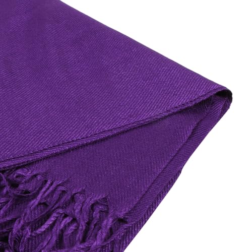 TZ Promise Women's Pashmina Shawls and Wraps for Evening Dress Soft Wedding Bridal Winter Warm Long Large Scarves (Purple) - Image 3
