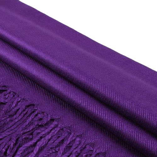TZ Promise Women's Pashmina Shawls and Wraps for Evening Dress Soft Wedding Bridal Winter Warm Long Large Scarves (Purple) - Image 4