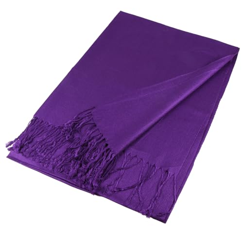 TZ Promise Women's Pashmina Shawls and Wraps for Evening Dress Soft Wedding Bridal Winter Warm Long Large Scarves (Purple) - Image 2