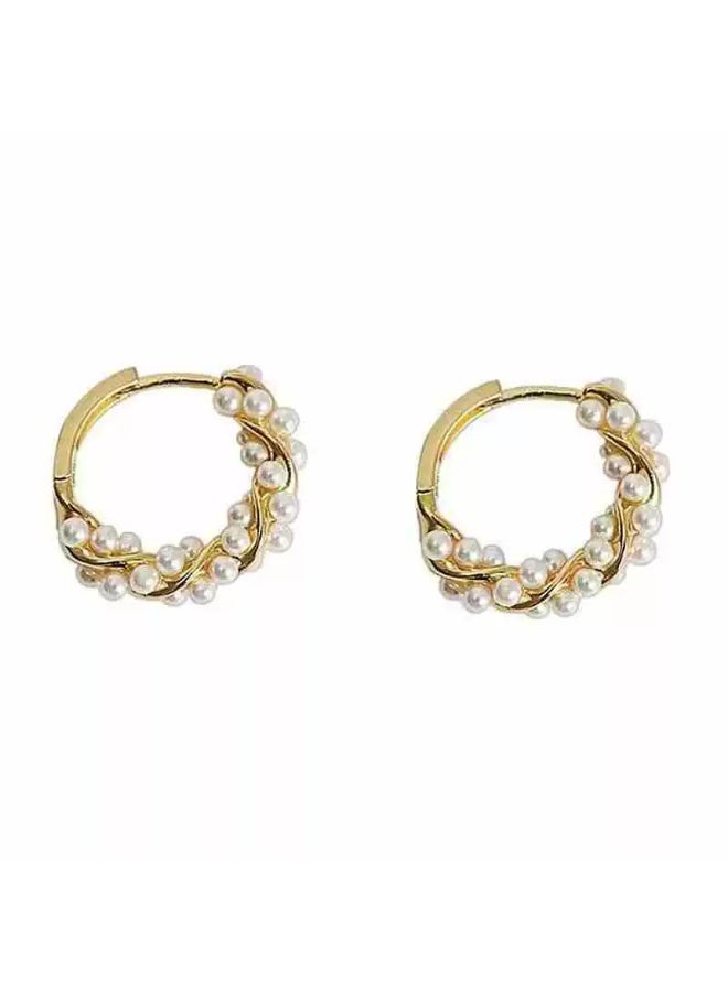 Home Clearance Sale Elegant French-Inspired C-Shaped Faux Pearl Hoop Earrings for Women - Versatile & Chic, Perfect for Casual Attire or Parties, Pearl, Trendy - Image 2