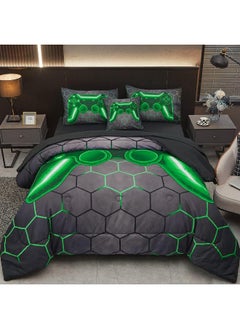 Tasselily Game Console Comforter Set (Green, Twin-6Pcs)